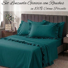 Carica l'immagine nel visualizzatore di Gallery, Completo Letto Gioiosa con Rouches in Cotone Percalle