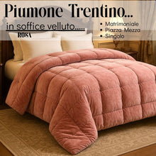 Carica l'immagine nel visualizzatore di Gallery, Piumone Trentino in velluto(Matrimoniale/PiazzaMezza/Singola)