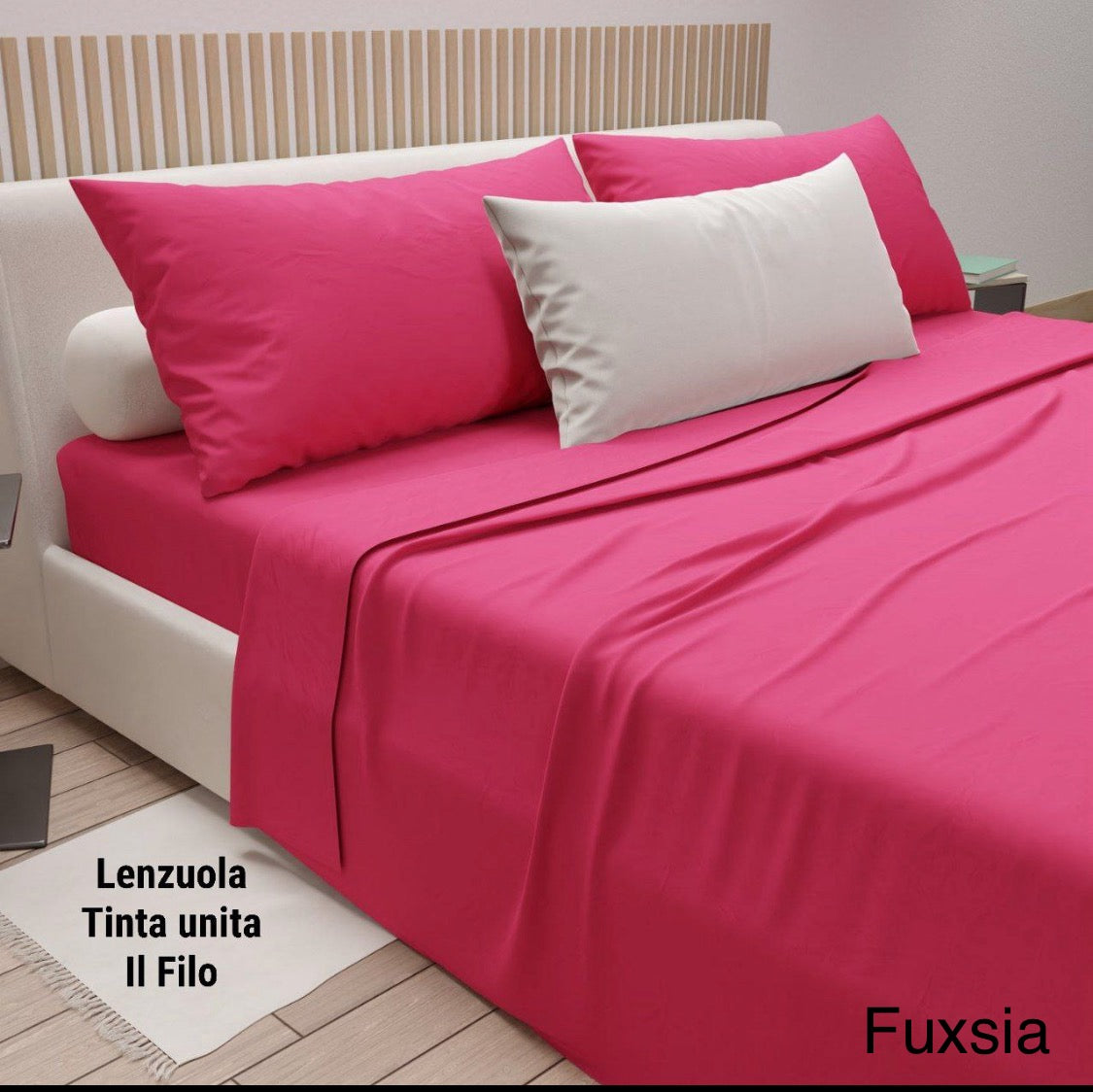 Completo Lenzuola Matitoni In 100% Cotone – Stampa Digitale, Arancione, Piazza E Mezza – Made In Italy, Morbido 57 Fili/cm², Oeko-Tex