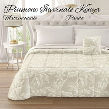 Carica l&#39;immagine nel visualizzatore di Gallery, Piumone Kenya in soffice velluto con lavorazione jacquard e cuscino arredo
