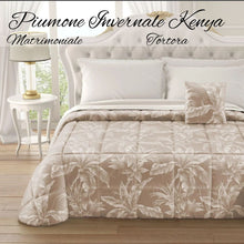 Carica l&#39;immagine nel visualizzatore di Gallery, Piumone Kenya in soffice velluto con lavorazione jacquard e cuscino arredo

