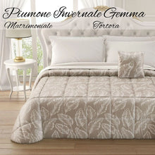 Carica l&#39;immagine nel visualizzatore di Gallery, Piumone Gemma in morbido velluto con lavorazione jacquard e cuscino arredo
