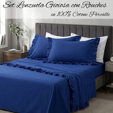 Carica l'immagine nel visualizzatore di Gallery, Completo Letto Gioiosa con Rouches in Cotone Percalle
