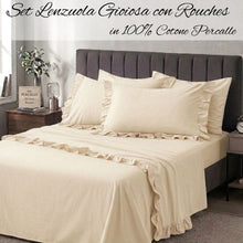 Carica l'immagine nel visualizzatore di Gallery, Completo Letto Gioiosa con Rouches in Cotone Percalle
