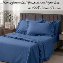 Carica l'immagine nel visualizzatore di Gallery, Completo Letto Gioiosa con Rouches in Cotone Percalle
