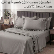 Carica l'immagine nel visualizzatore di Gallery, Completo Letto Gioiosa con Rouches in Cotone Percalle
