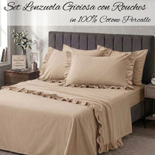 Carica l'immagine nel visualizzatore di Gallery, Completo Letto Gioiosa con Rouches in Cotone Percalle
