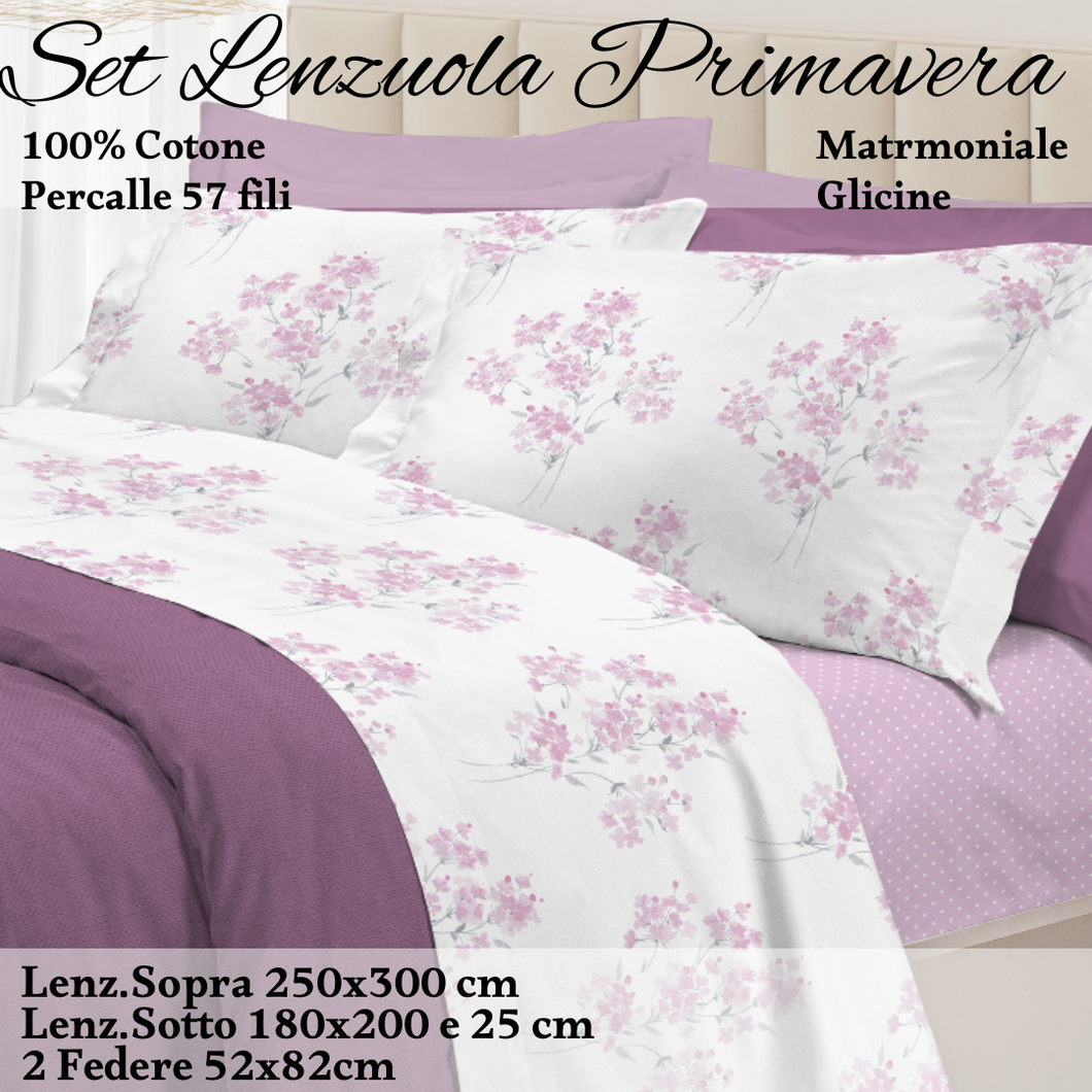 Completo Letto Primavera in Percalle