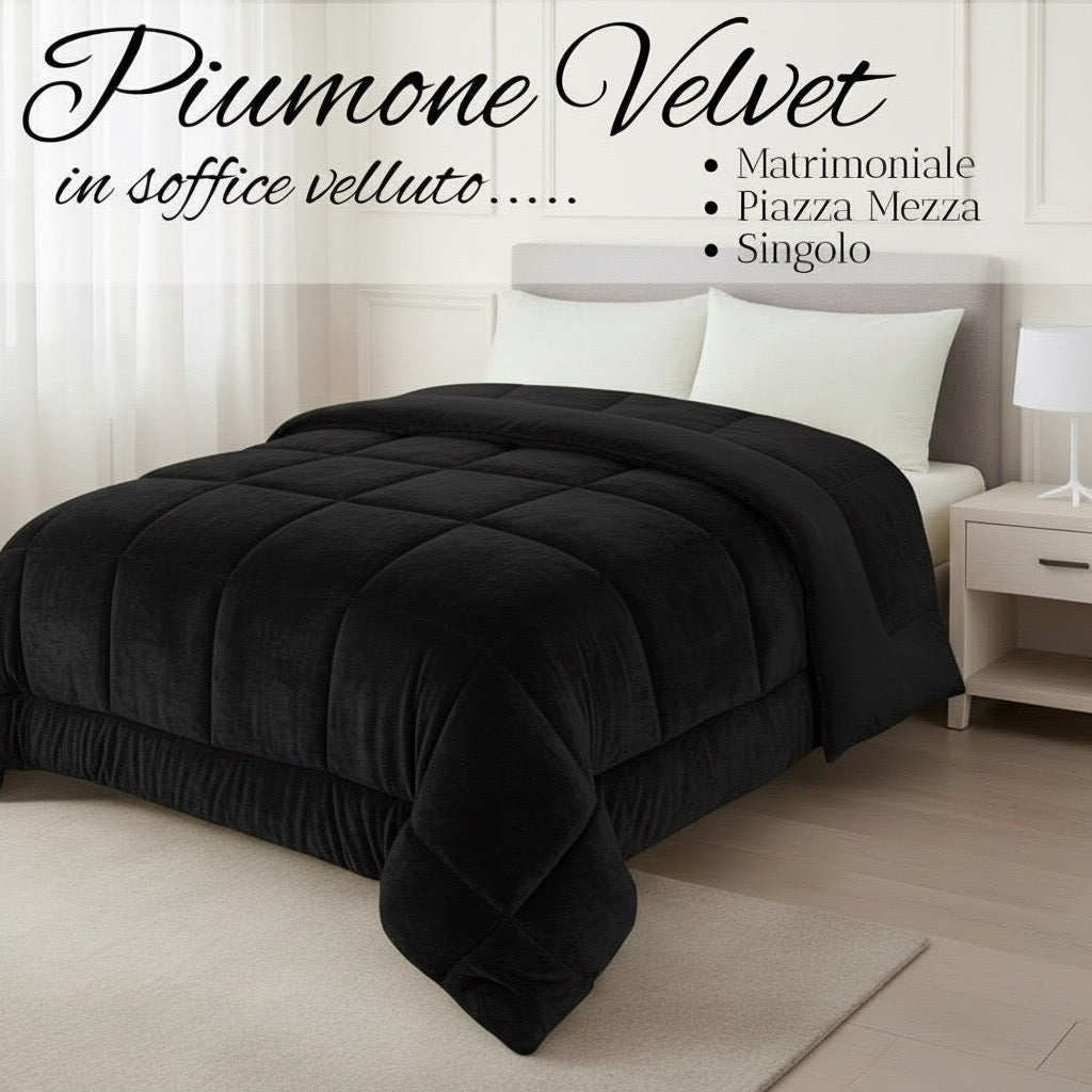 PETTI Artigiani Italiani - Trapunta in Morbido e Caldo Velluto 350 g/m², Piumone Piazza e Mezza, Double Face, Trapunta Piazza e Mezza: 220x260 cm, Cipria, 100% Made in Italy